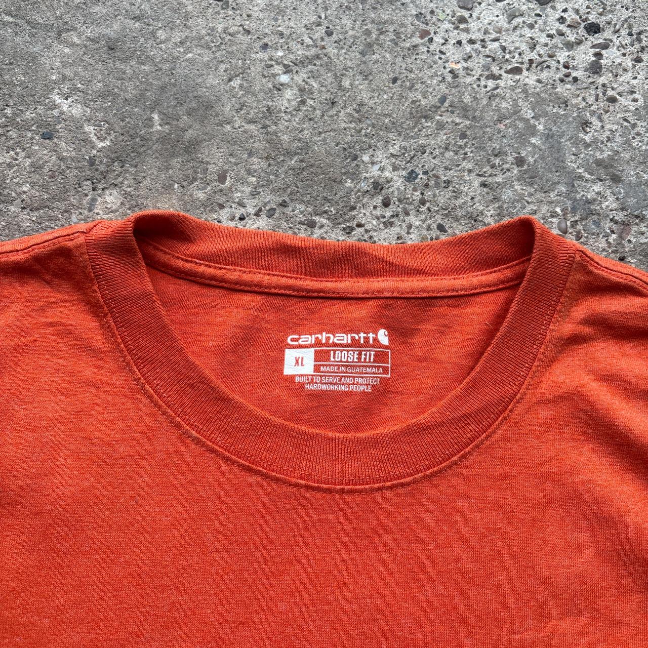 Orange Carhartt single pocket long sleeve top - XL