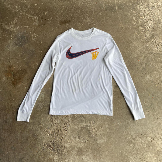 White Nike Long Sleeve Graphic T-Shirt - S