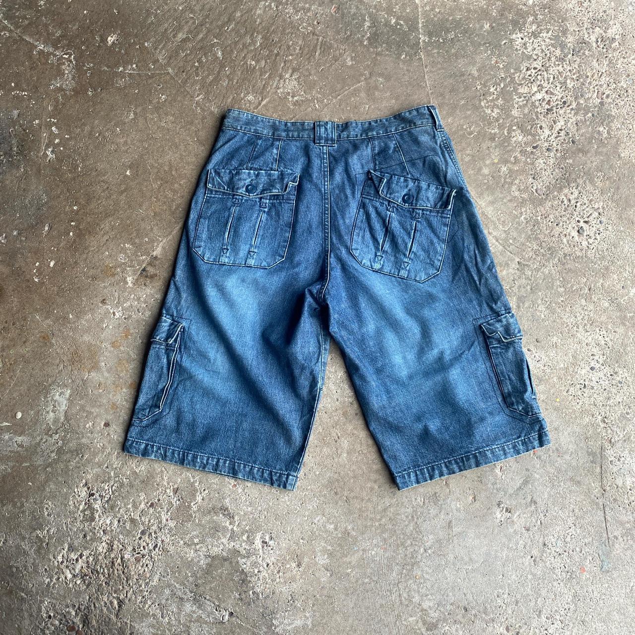 Blue Denim Cargo Jean Shorts - W34