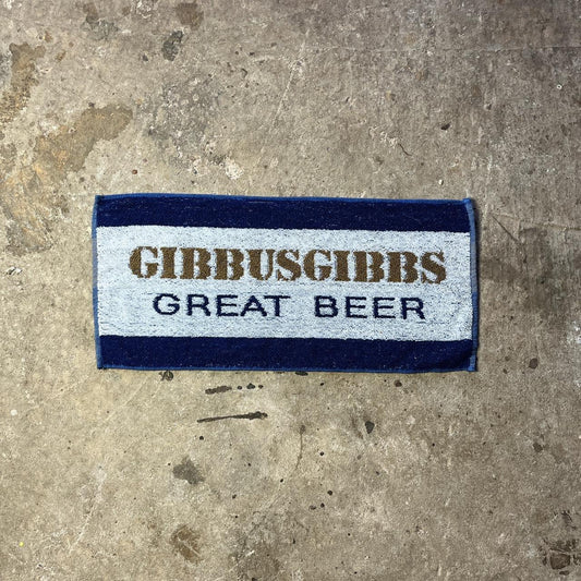 90s Blue & Gold GIBBUSGIBBS ‘Great Beer’ beer towel