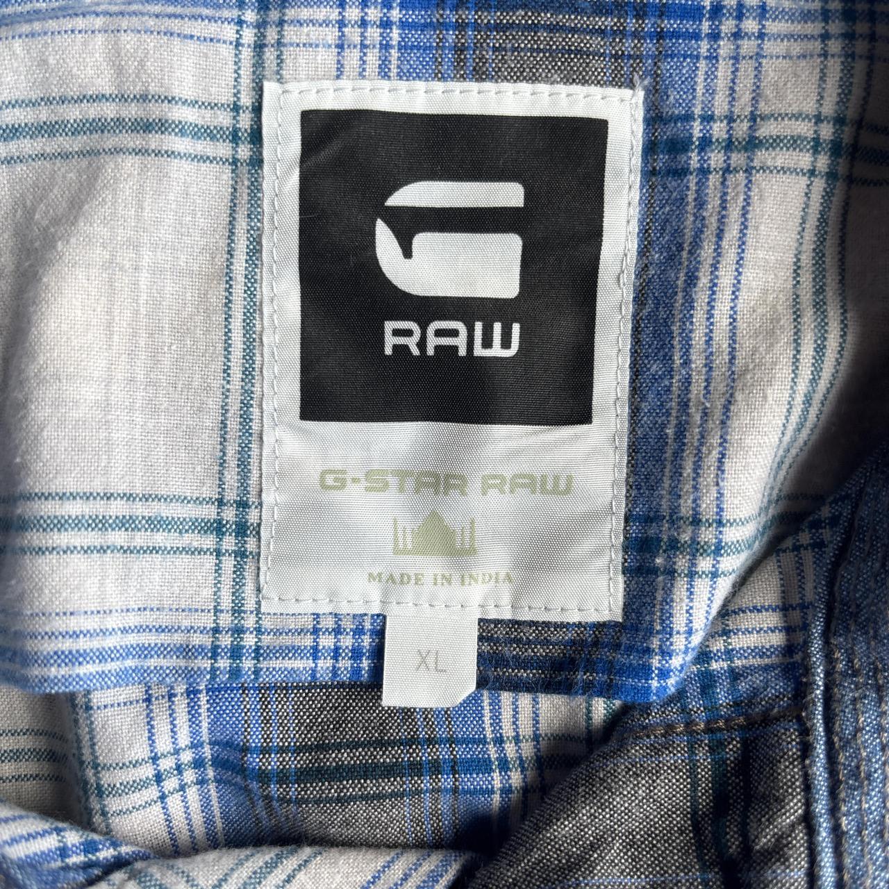 Blue Checkered G-STAR RAW Long Sleeve Shirt