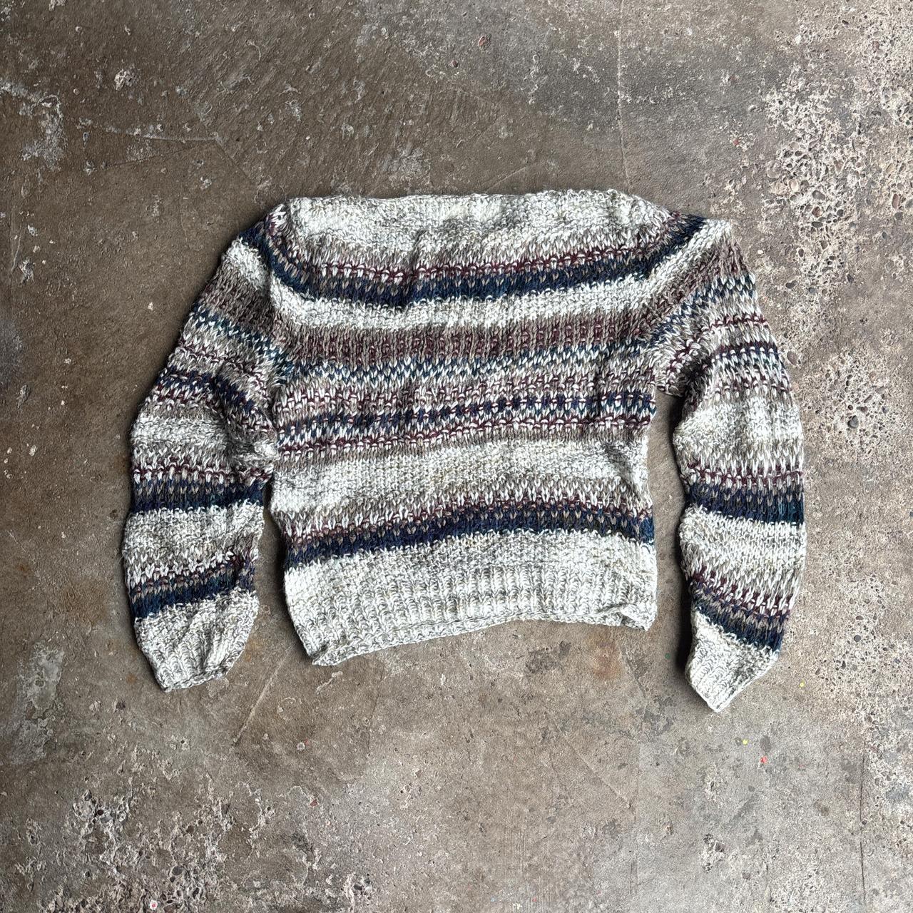 Stripe Patterned Lauren Hansen Hand Knitted Jumper - M
