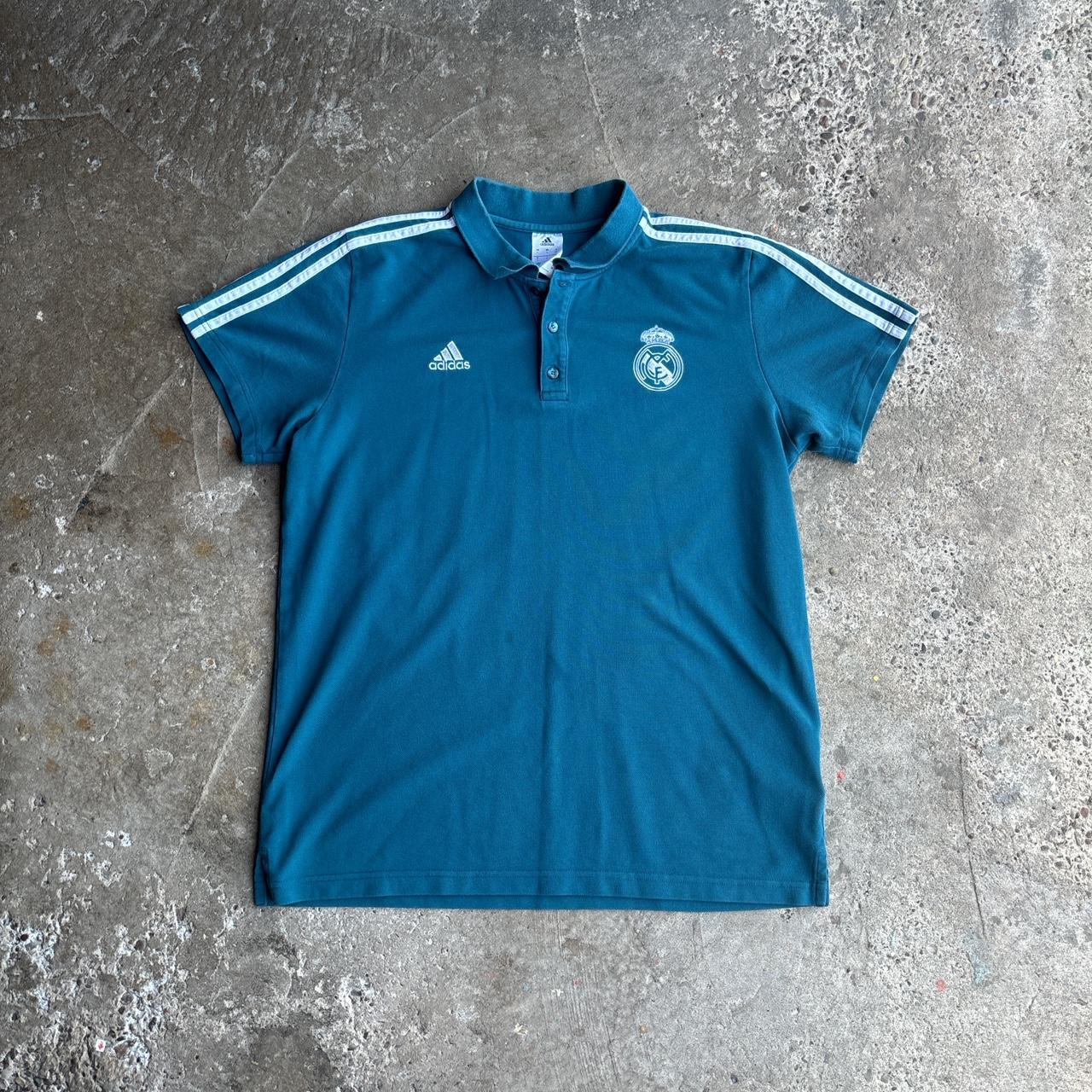 Teal 2018/19 Real Madrid Adidas Polo Shirt