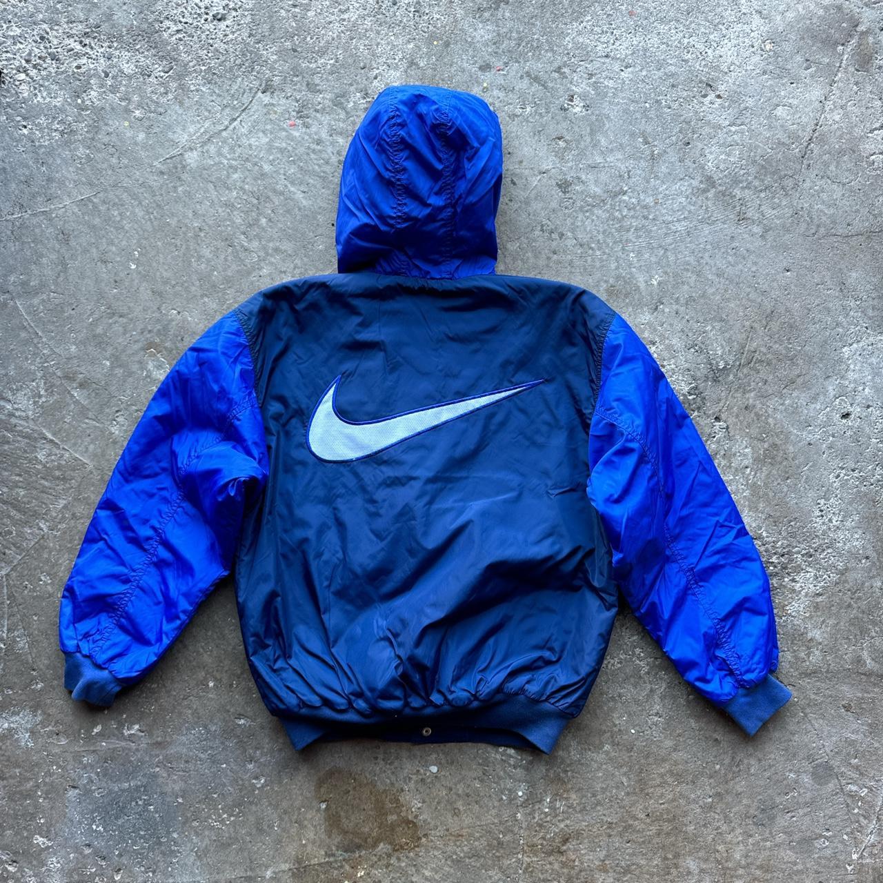 90s Navy and blue Nike Basketball hooded jacket