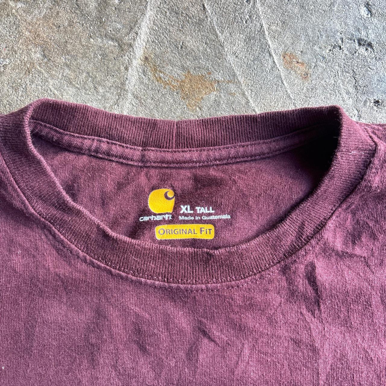 Burgundy Carhartt Single Pocket T-Shirt