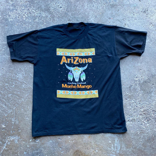 Black single-stitch t-shirt with ‘Cowboy Cocktail’ print - XXL