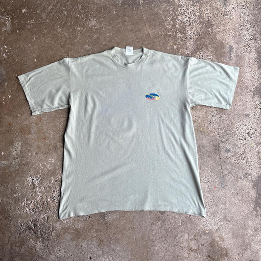 Grey/Green Single Stitch Graphic Hawaii T-Shirt - 2XL