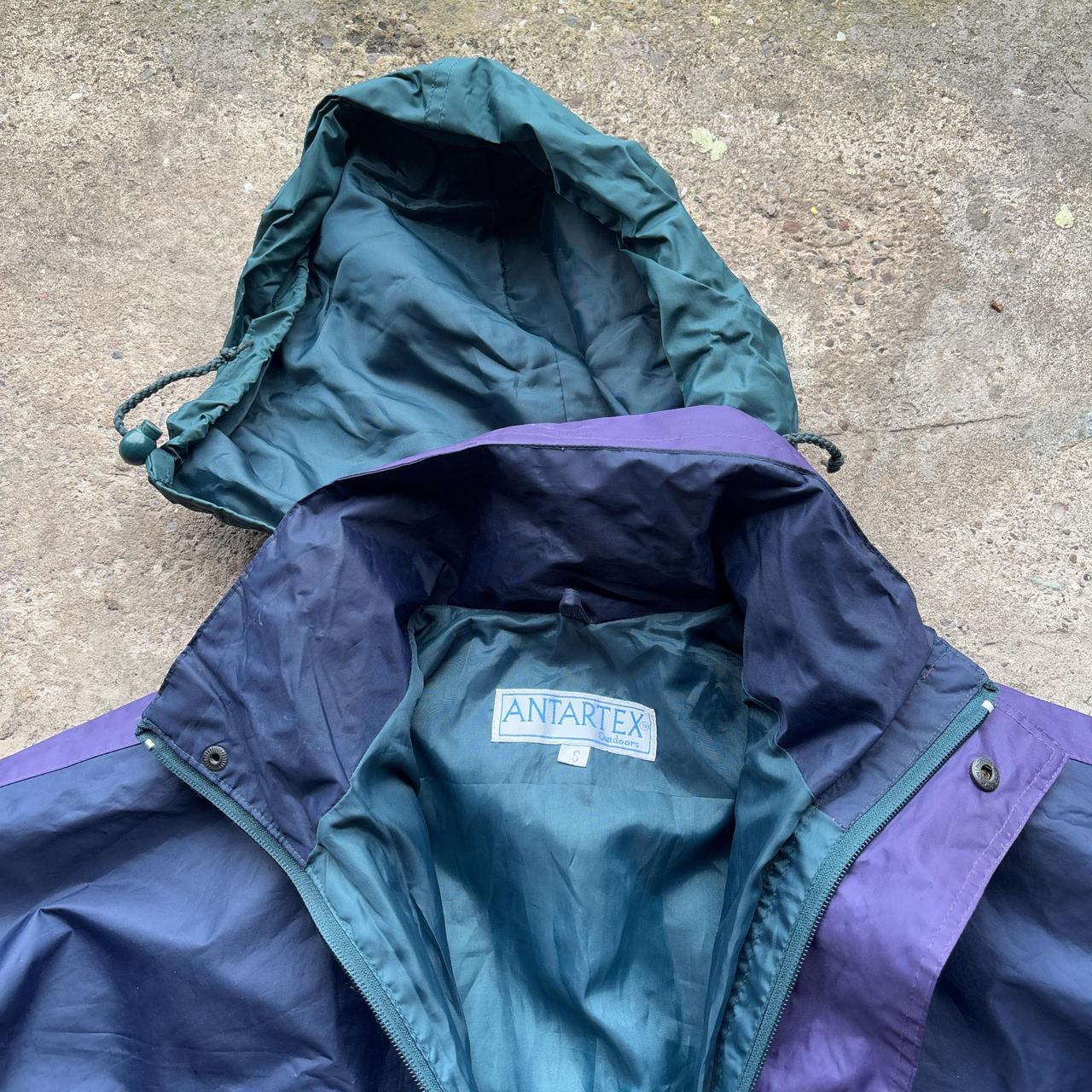 Green, navy and purple vintage 90s windbreaker jacket
