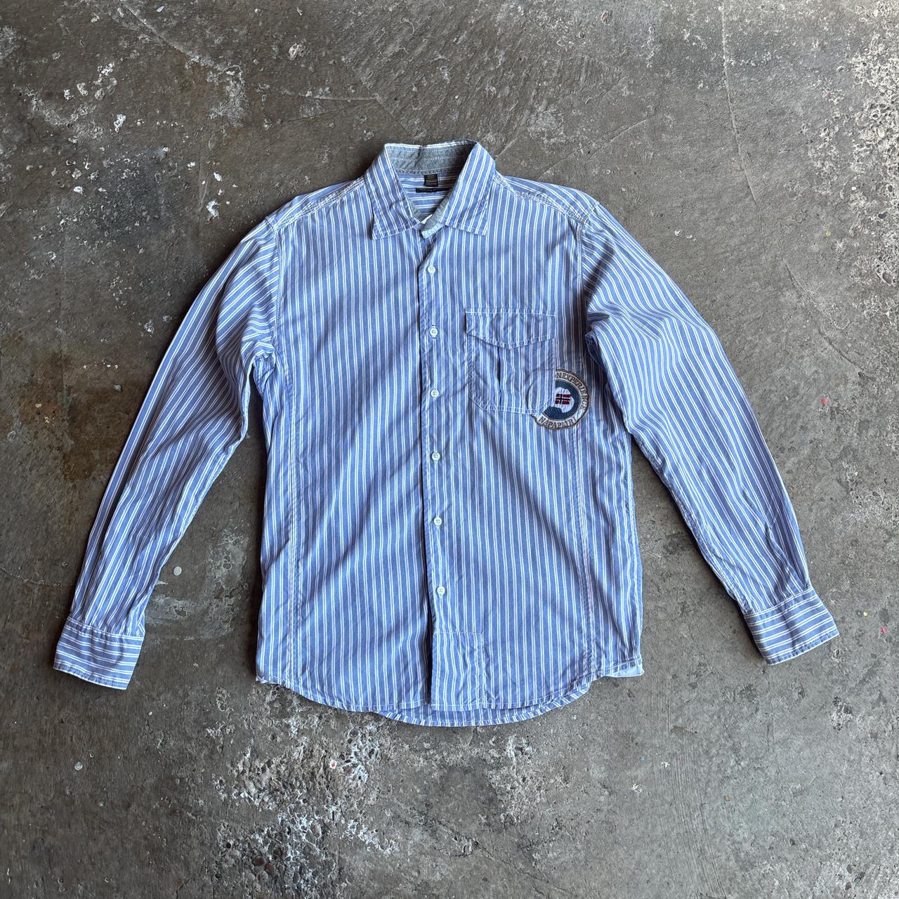 Blue & White Napapijri Long-Sleeve Shirt