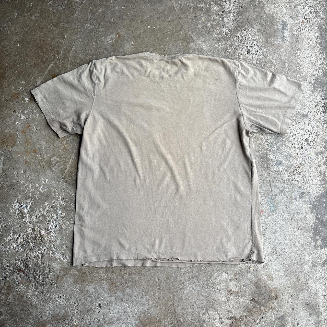 Cream Distressed Carhartt Single Pocket T-Shirt - 2XL