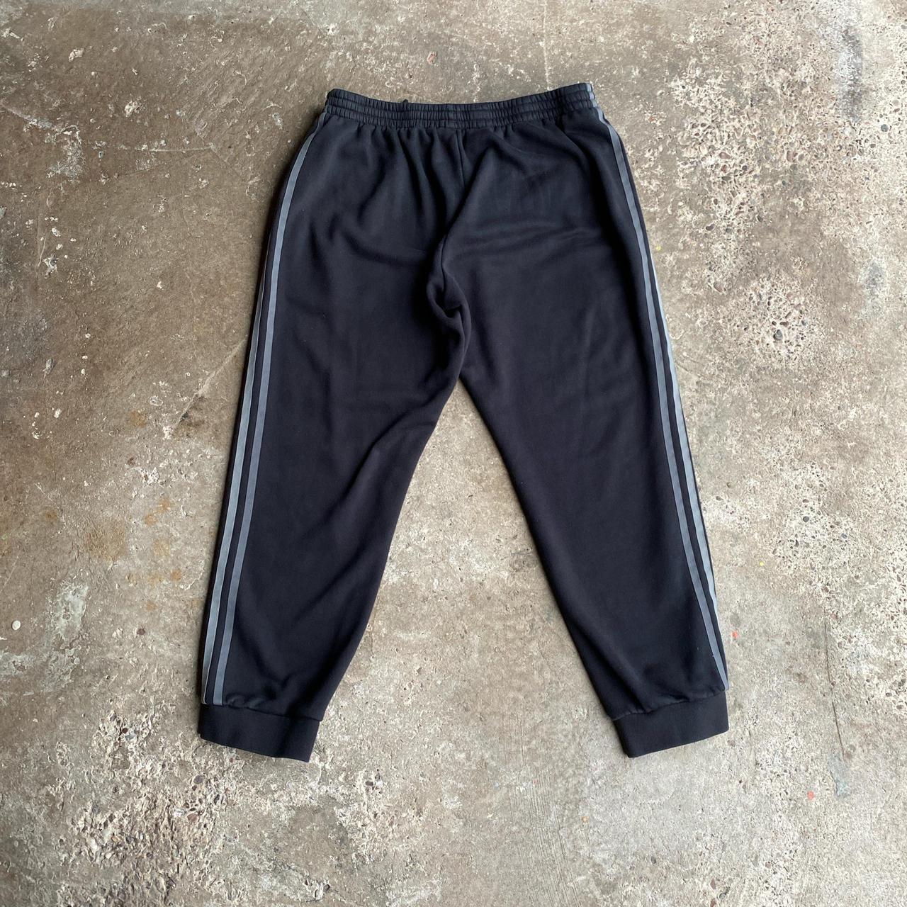Black & Grey 3 Stripe Adidas Tracksuit Pants - XL (women’s)