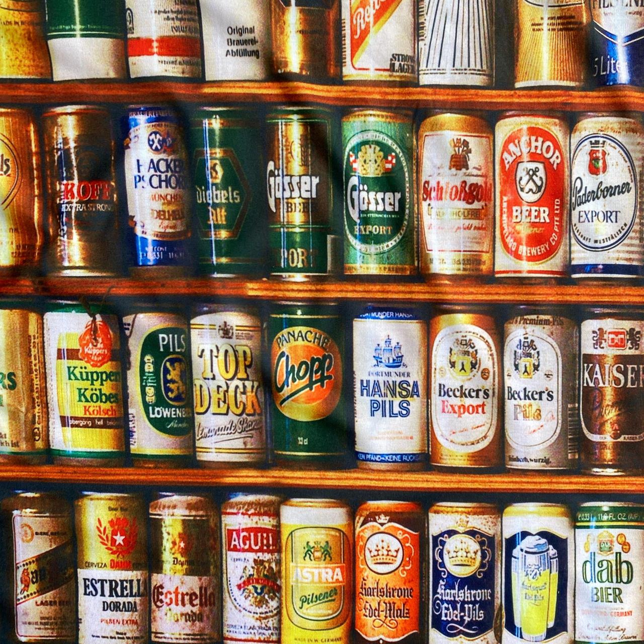 Beer Can Print T-Shirt