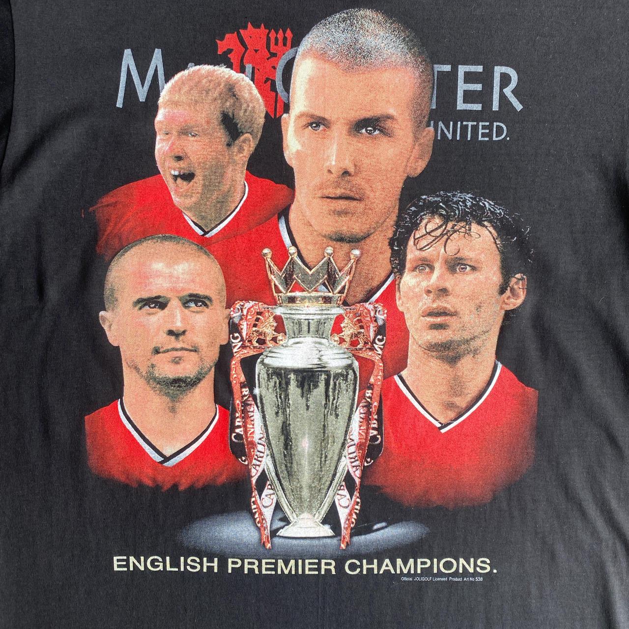 Black Vintage Manchester United Graphic Champions T-Shirt - L