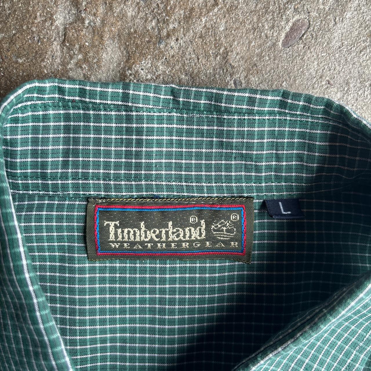 Green Checkered Timberland Long-Sleeve Shirt - L