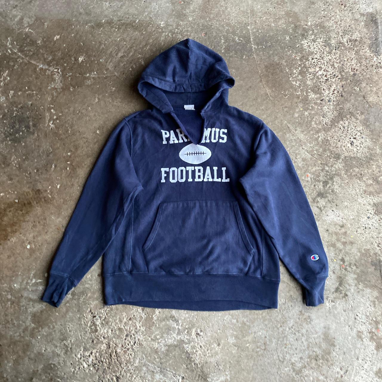 Navy Champion Reverse Weave Graphic Hoodie - M