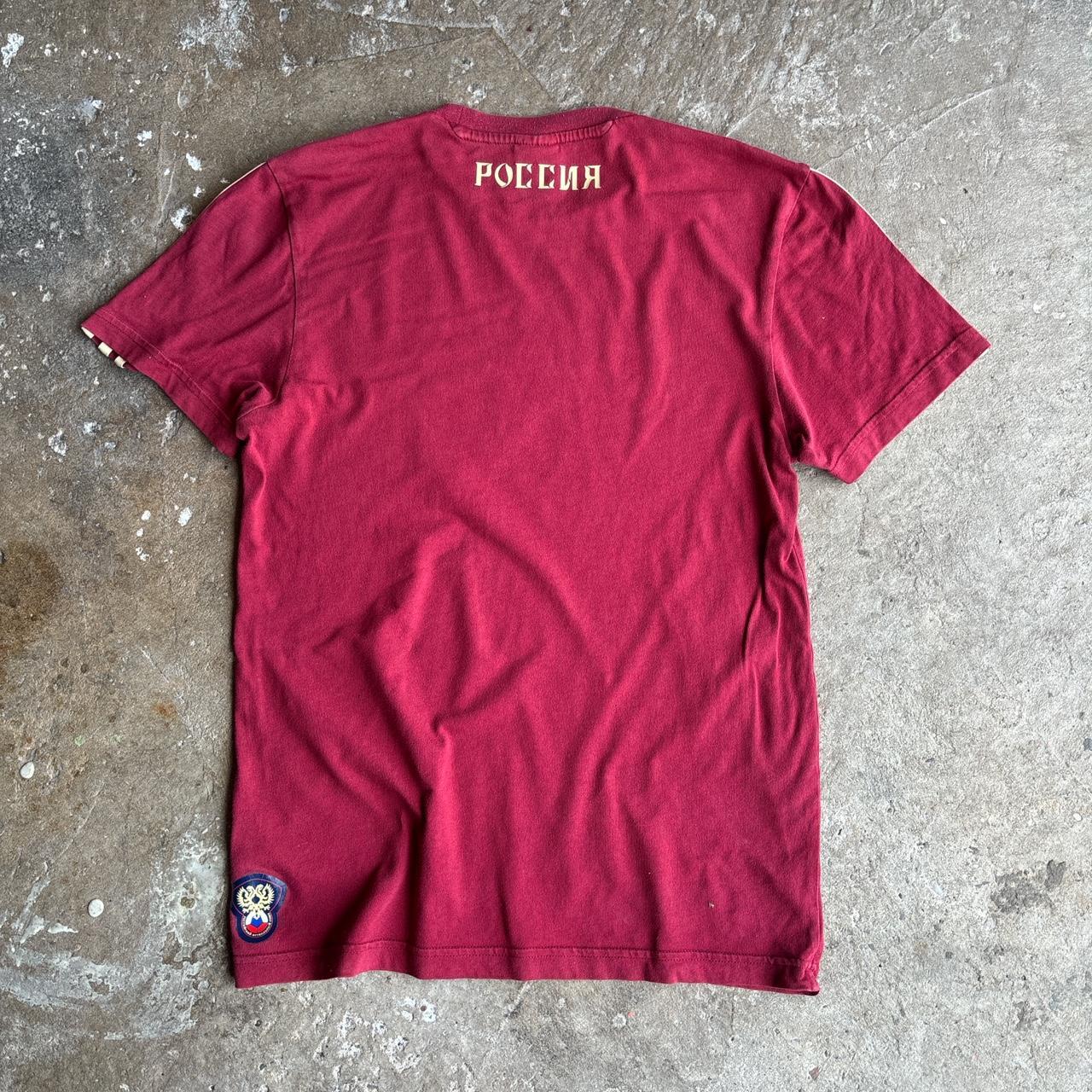 00s Adidas Russia Football fan tee in burgundy