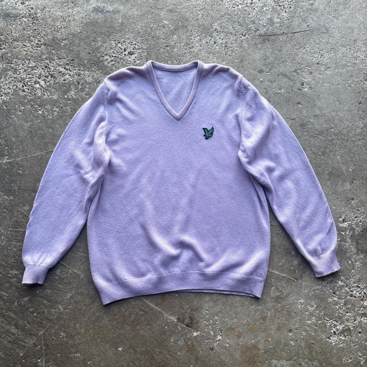 Vintage Lyle & Scott v-neck sweater in Lilac - L