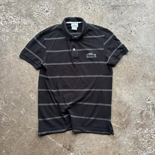 Black striped Lacoste polo shirt - S