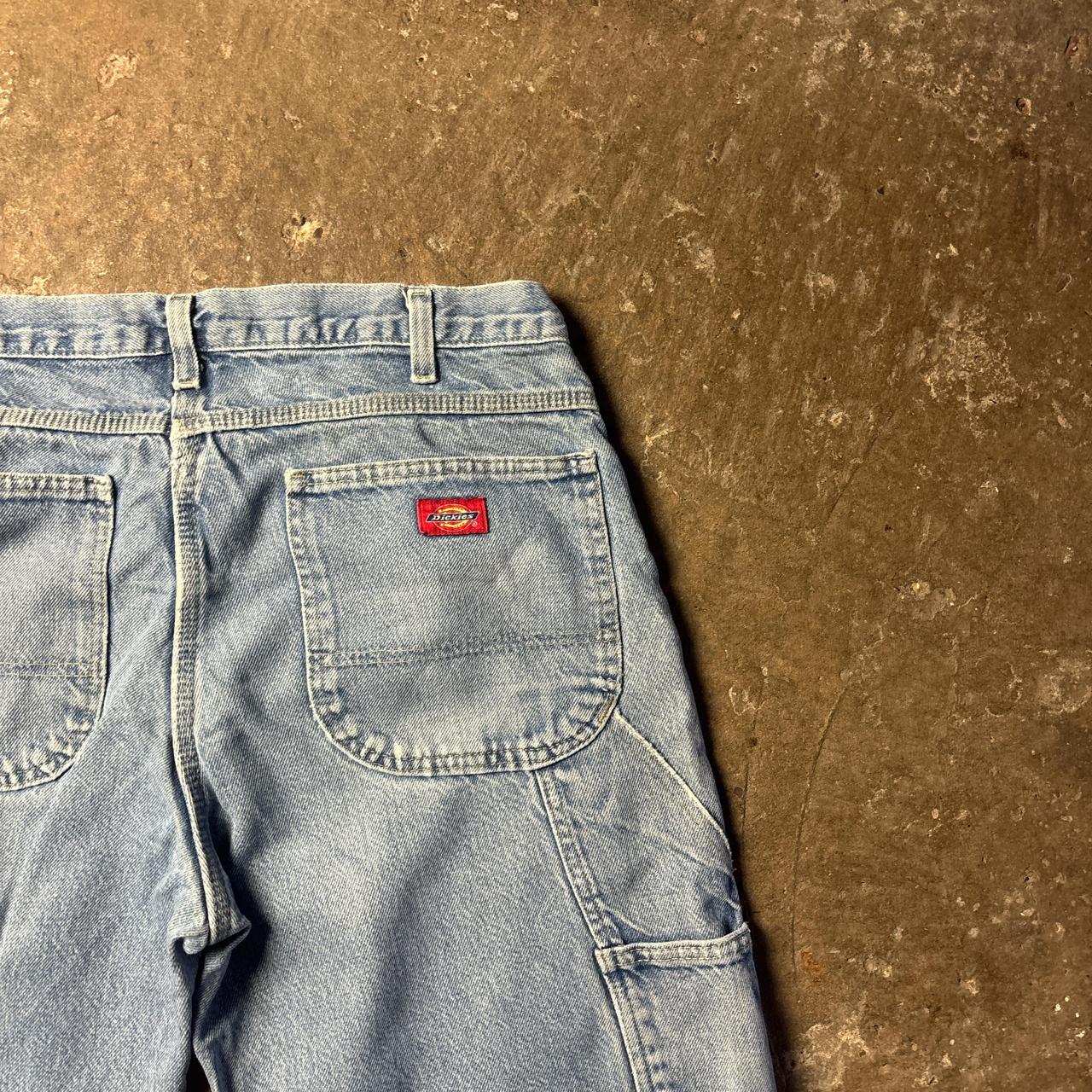 Blue Distressed Denim Dickies Carpenter Jeans - W34