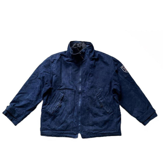 Blue aviatic jacket with soft green lining