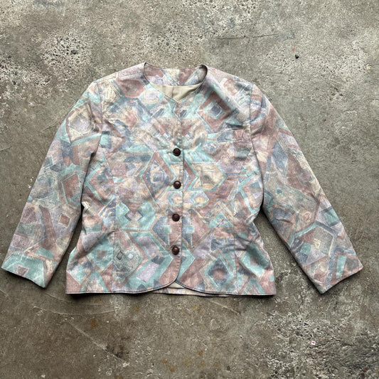 Vintage abstract print blazer