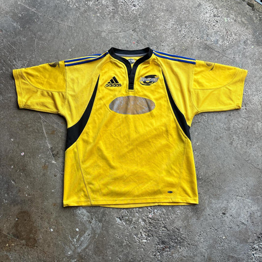Vintage 2000s Adidas Hurricanes Rugby Super 12 Yellow Jersey