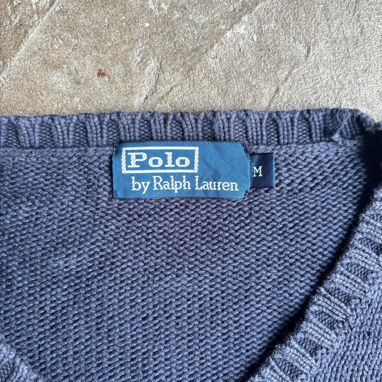 Navy Polo Ralph Lauren V-Neck Sweater - M