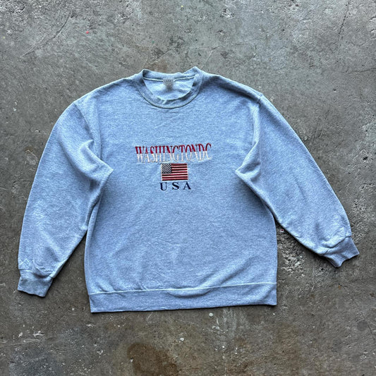 Grey sweatshirt with ‘Washington, USA’ embroidered logo