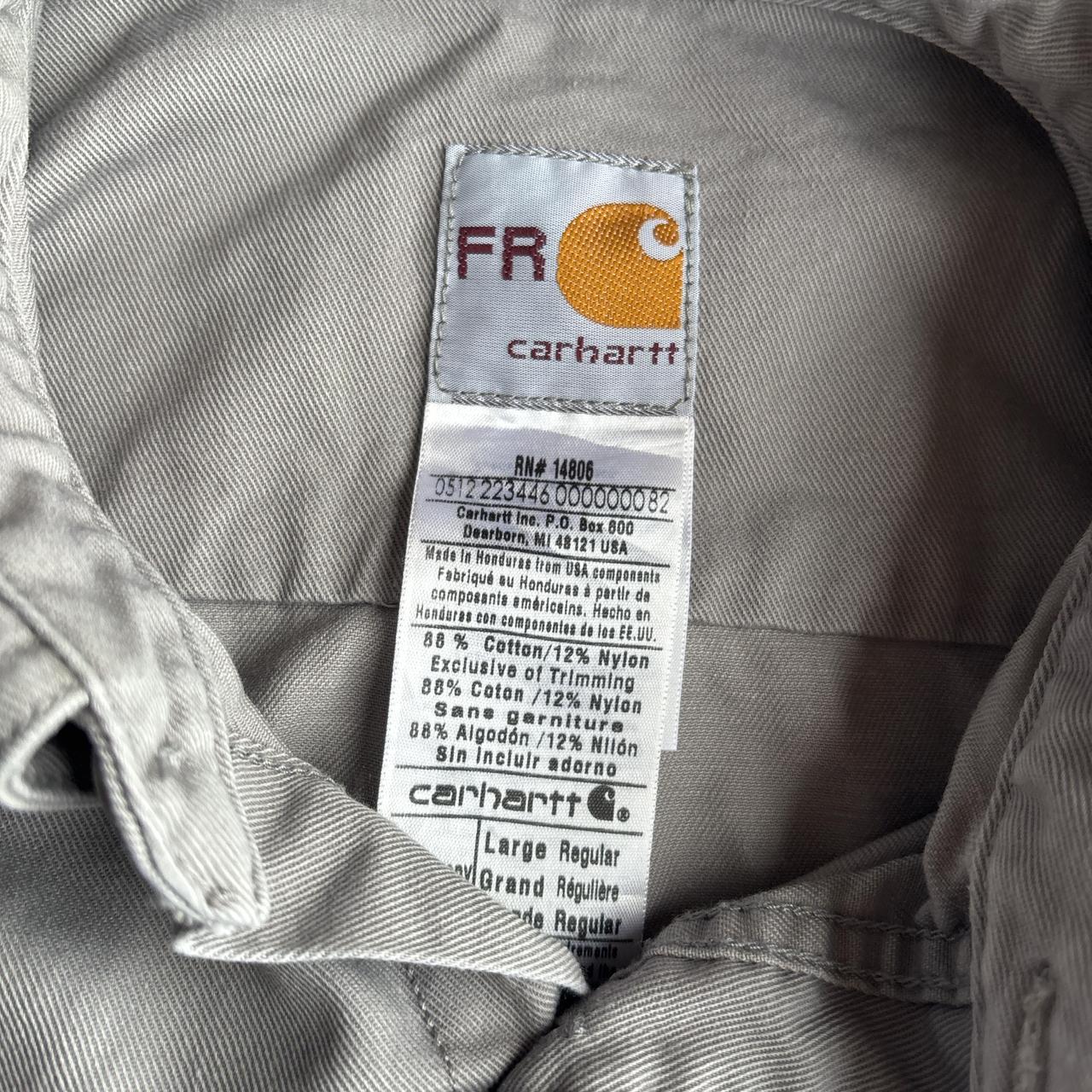 Grey Carhartt FR Long-Sleeve Button Up Workwear Shirt - L
