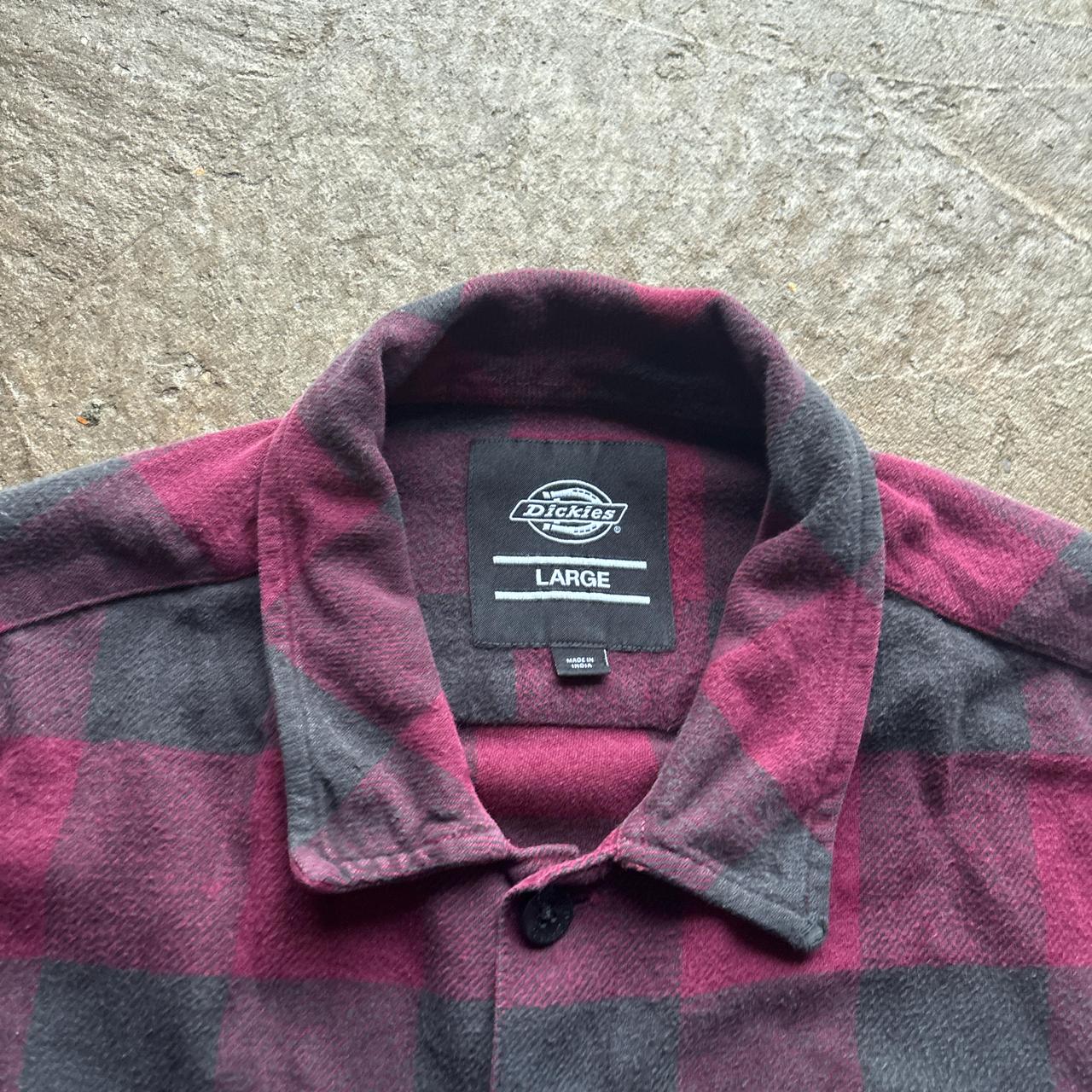 Burgundy and black Dickies Flannel Shirt - L