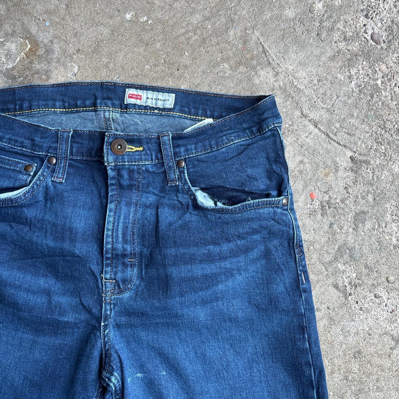 Blue Denim Wrangler Ripped Shorts