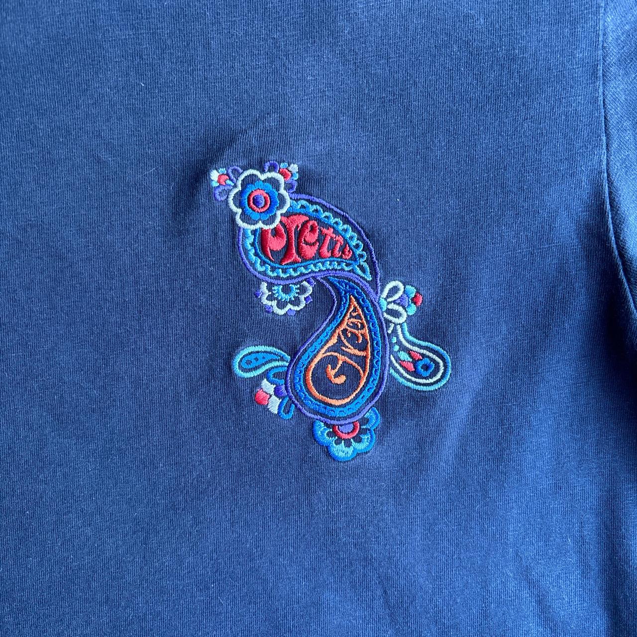 Navy Pretty Green Embroidered T-Shirt - L