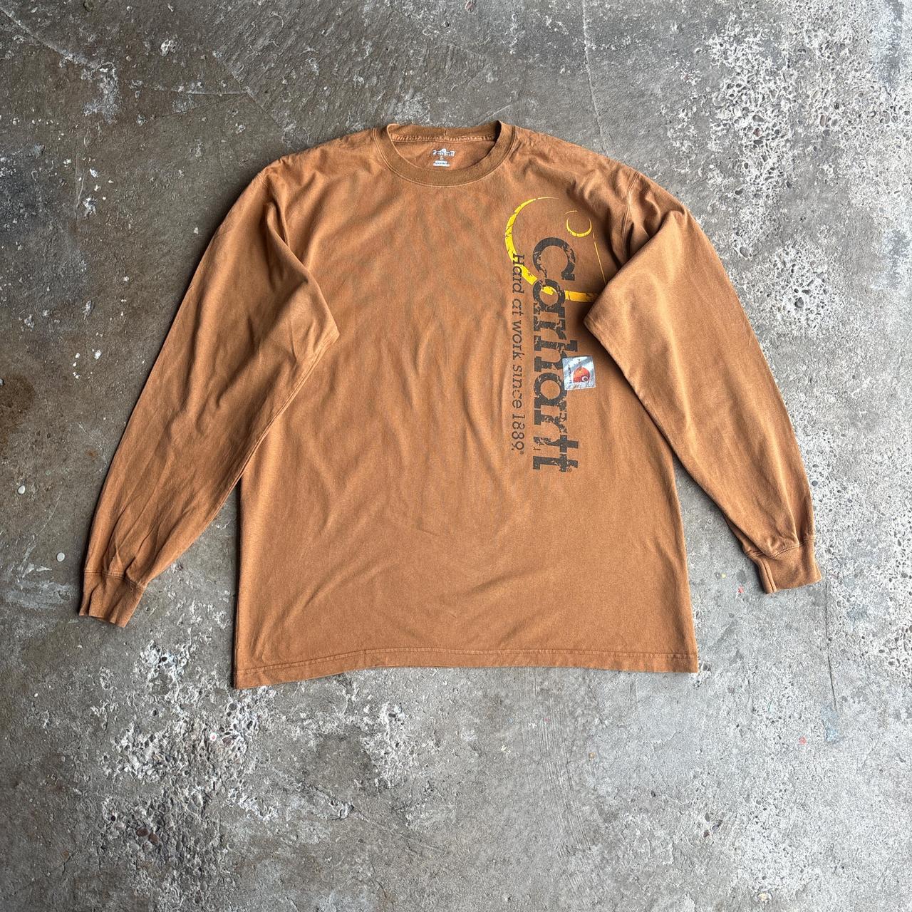 Tan Carhartt Graphic Long-Sleeve T-Shirt - L