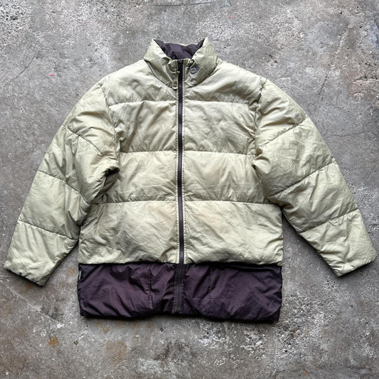 Cream and bergundy Nike puffer jacket