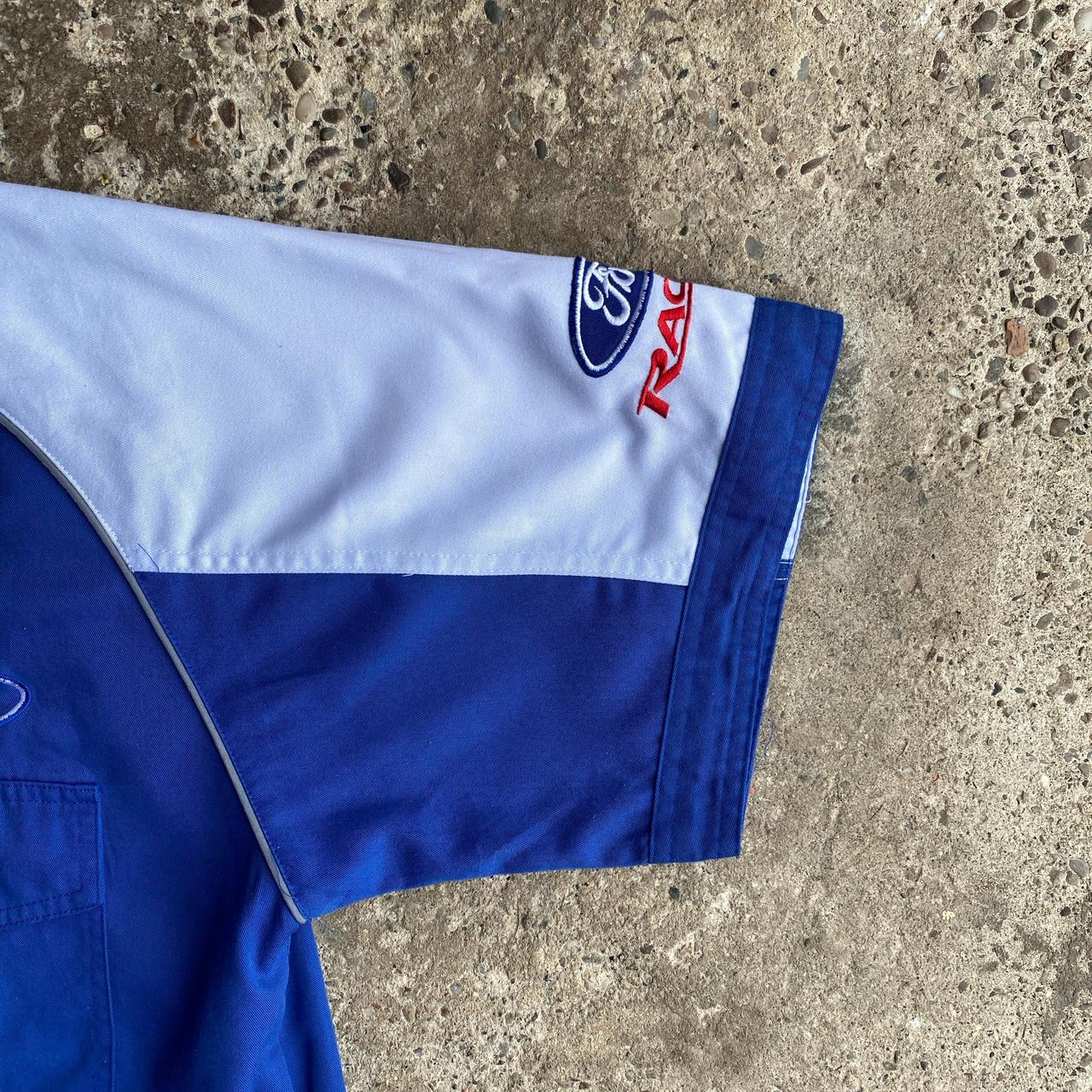Blue & White Ford Racing Short Sleeve Shirt - L