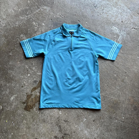 Blue Adidas Zip Golf Polo