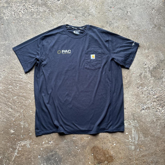 Navy Carhartt Force t-shirt with company logo -  XL