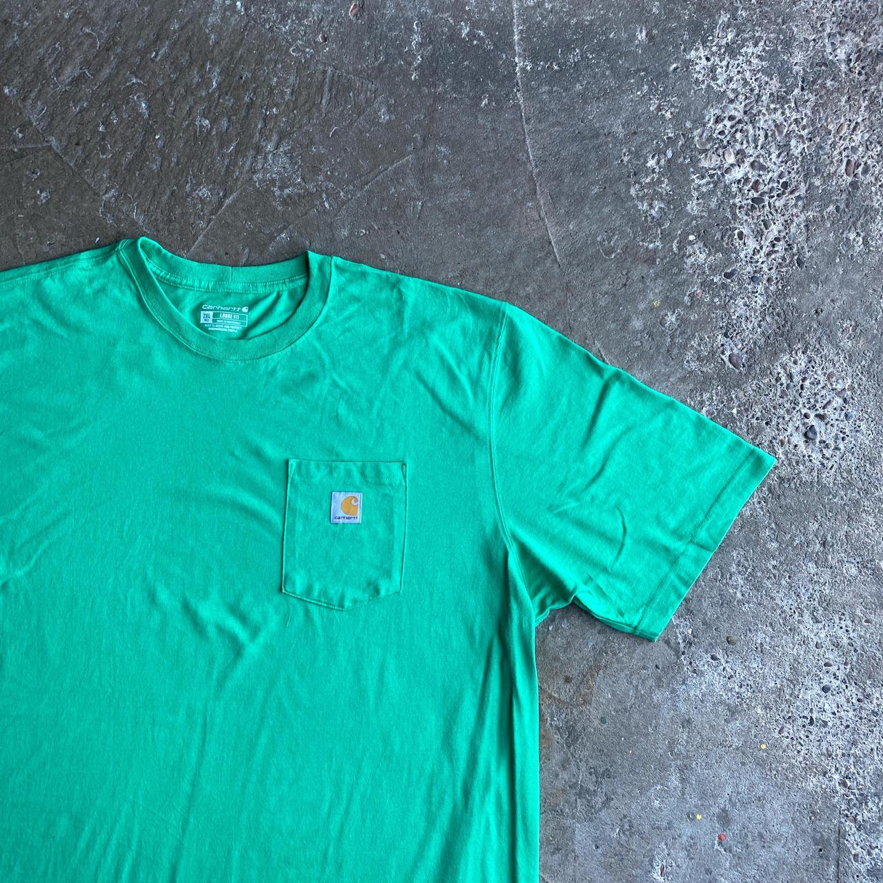 Bright Green Carhartt Single Pocket T-Shirt - 2XL (tall)