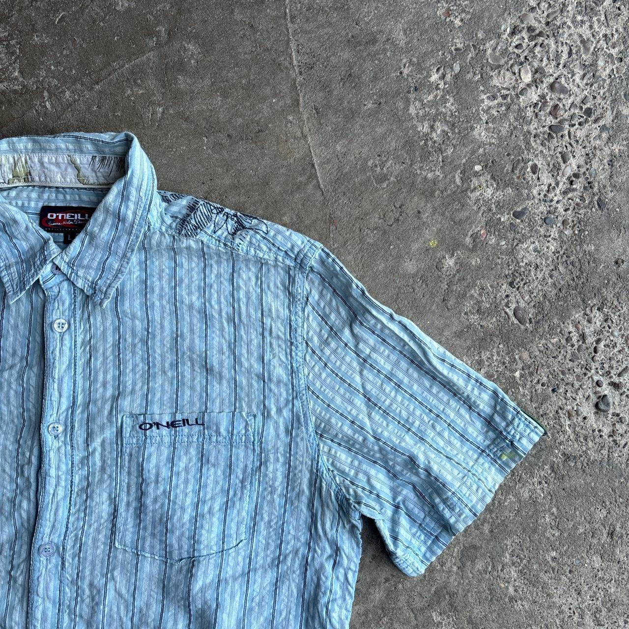 Blue & White Striped O’Neill Seersucker Short-Sleeve Shirt