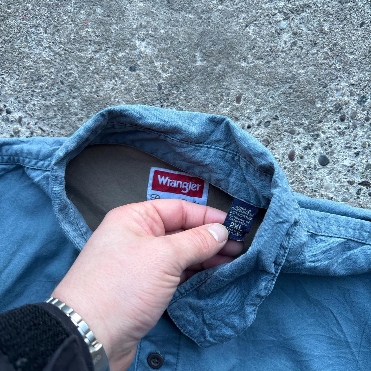 Blue Wrangler short-sleeved shirt - XXL