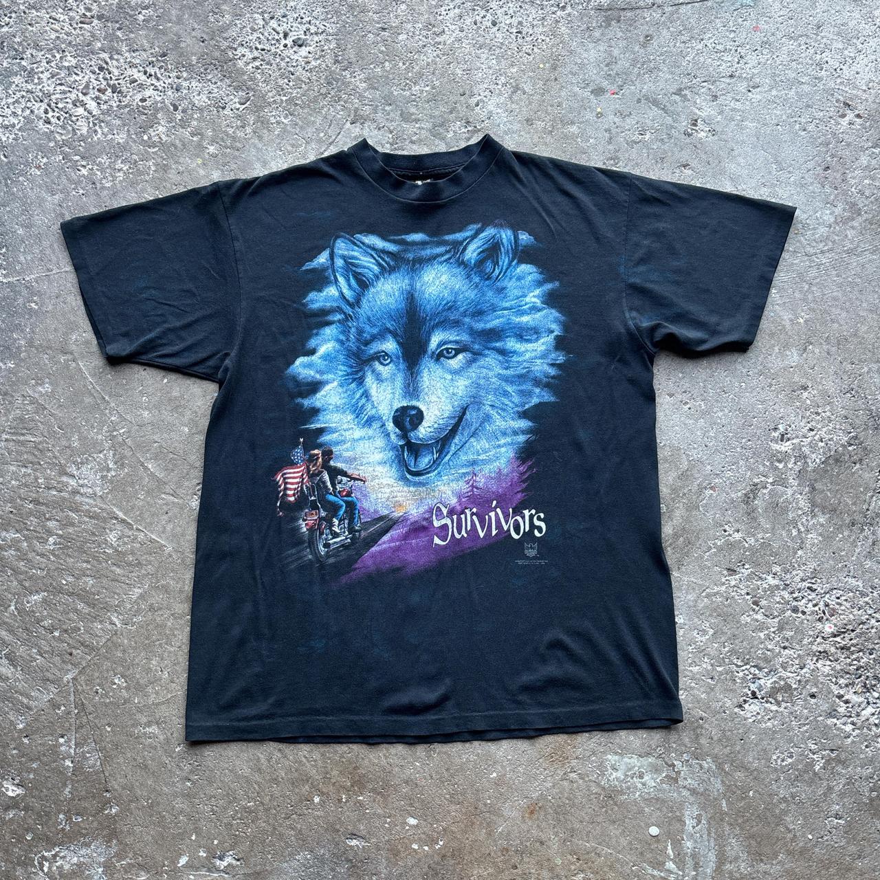 90s 3D Emblem Wolf graphic tee - XL