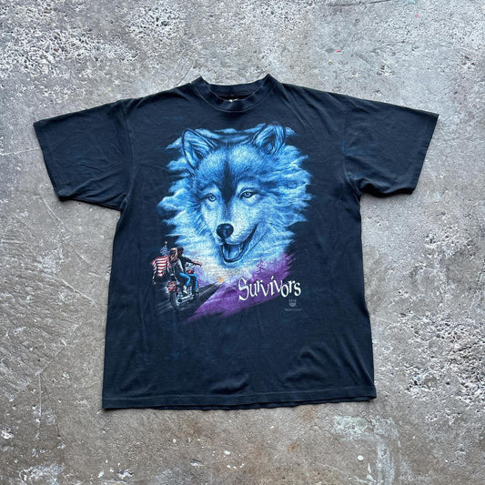 90s 3D Emblem Wolf graphic tee - XL