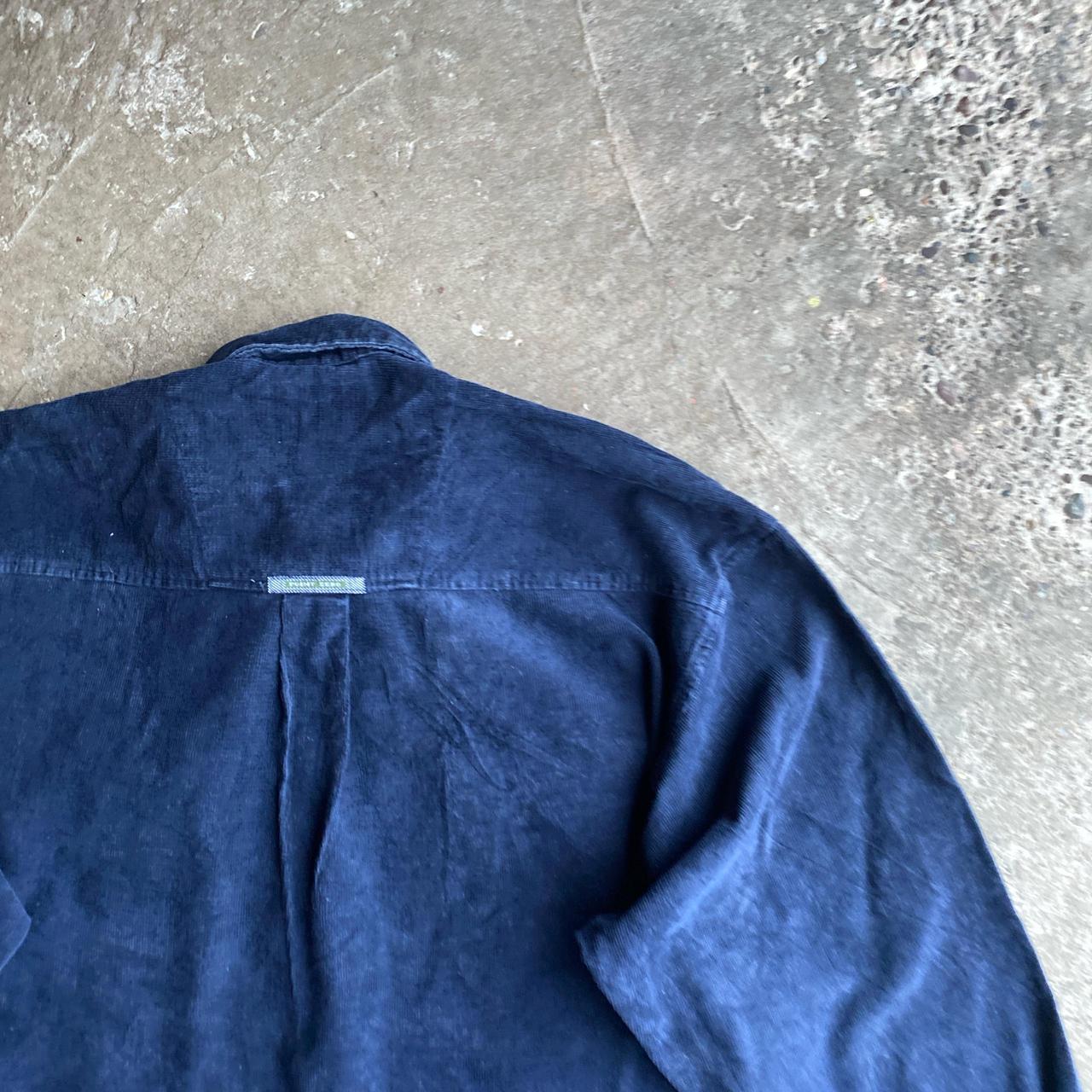 Navy Blue Corduroy Point Zero Long Sleeve Shirt - L