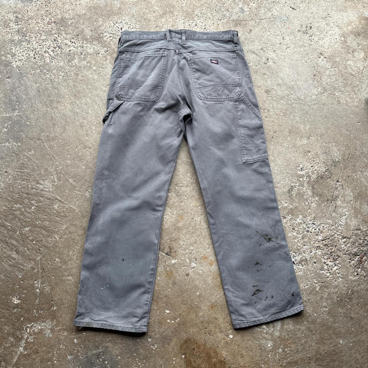 Grey Distressed Dickies Carpenter Trousers - W32