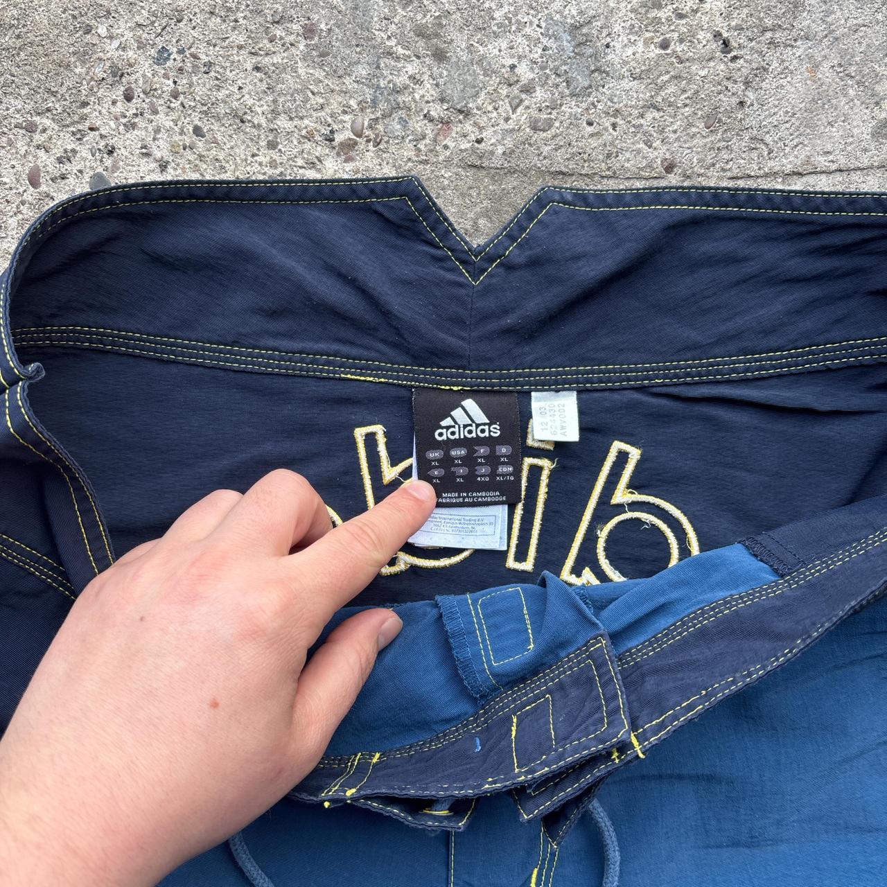 Blue and navy 00s Adidas board shorts