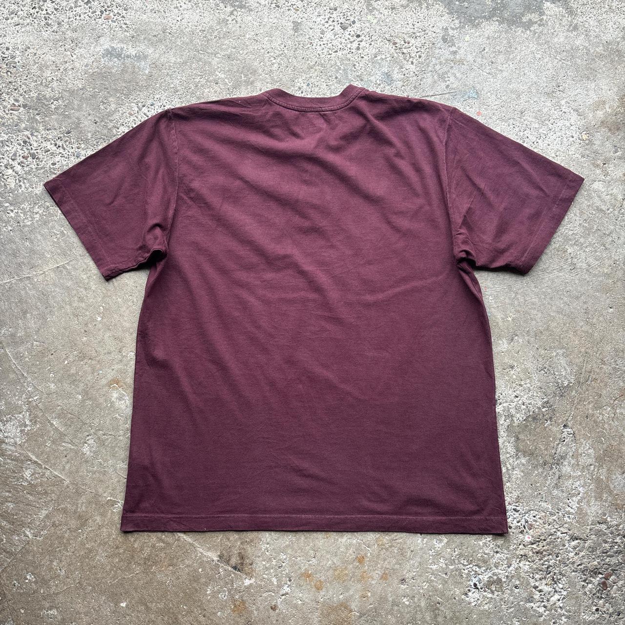 Burgundy Carhartt button-up t-shirt - XL