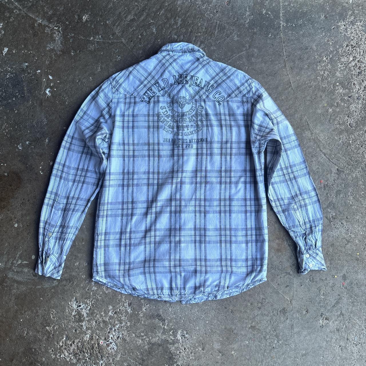 White Lee Cotton Long-Sleeve Checkered Shirt