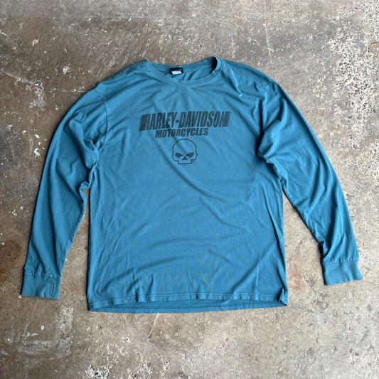 Blue Harley Davidson long sleeve top