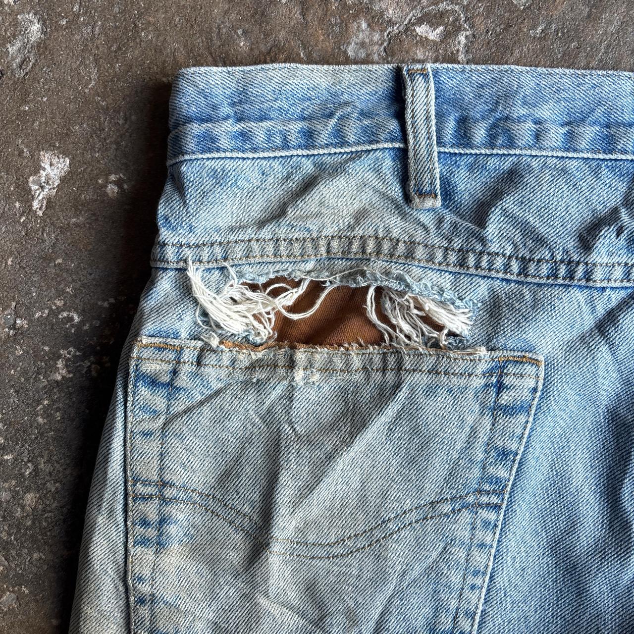 Blue Denim Heavily Distressed Dickies Carhartt