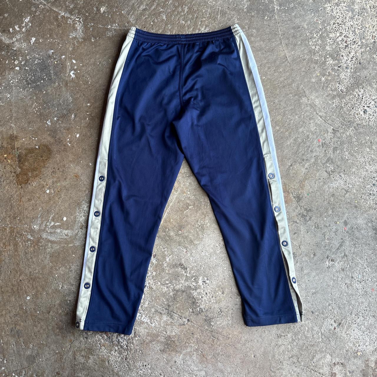Navy Adidas Tracksuit Bottoms w/Poppers